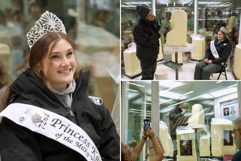 Minnesota State Fair butter sculptures have dairy princesses dressing warmly in the summer.