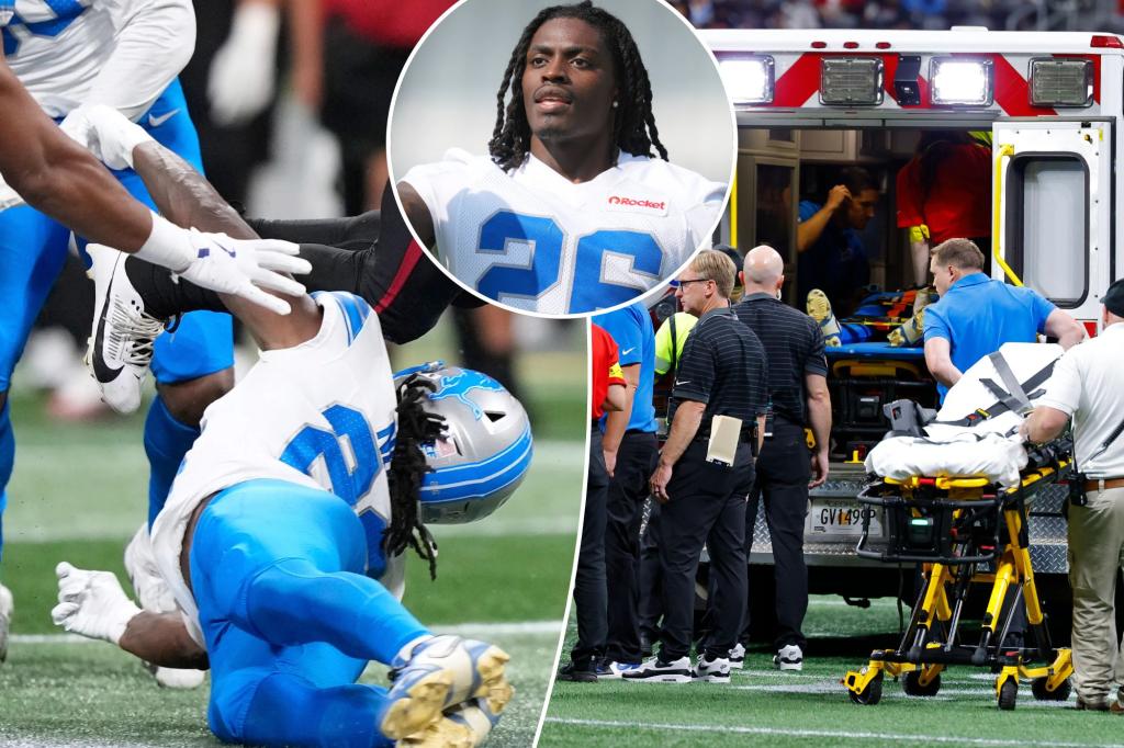 Morice Norris of the Lions in concussion protocol following scary injury