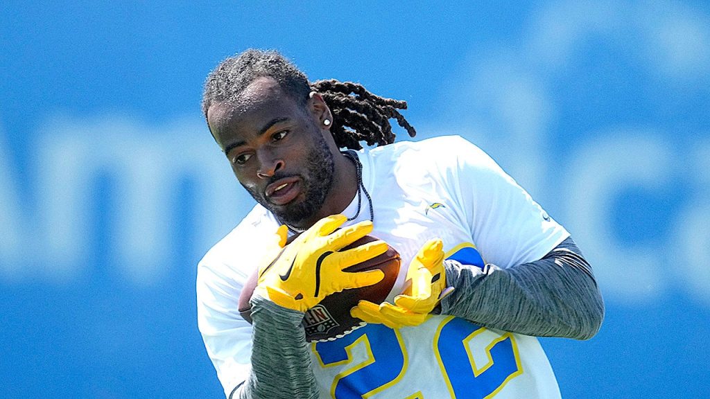 Najee Harris of the Chargers is back to practice after an eye injury from fireworks.
