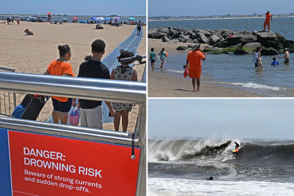 New York City is set for ideal beach weather this weekend, but be cautious of powerful rip currents and large waves from Hurricane Erin, according to a forecaster.