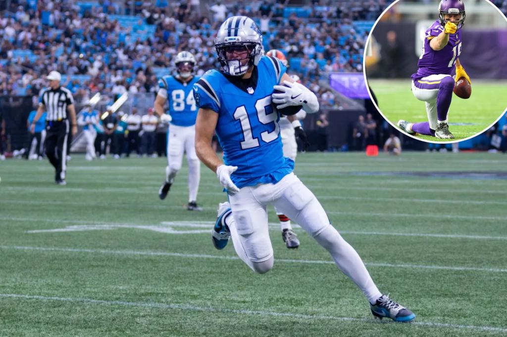 Panthers might send Adam Thielen to the Vikings as his wife jokes about a possible return.