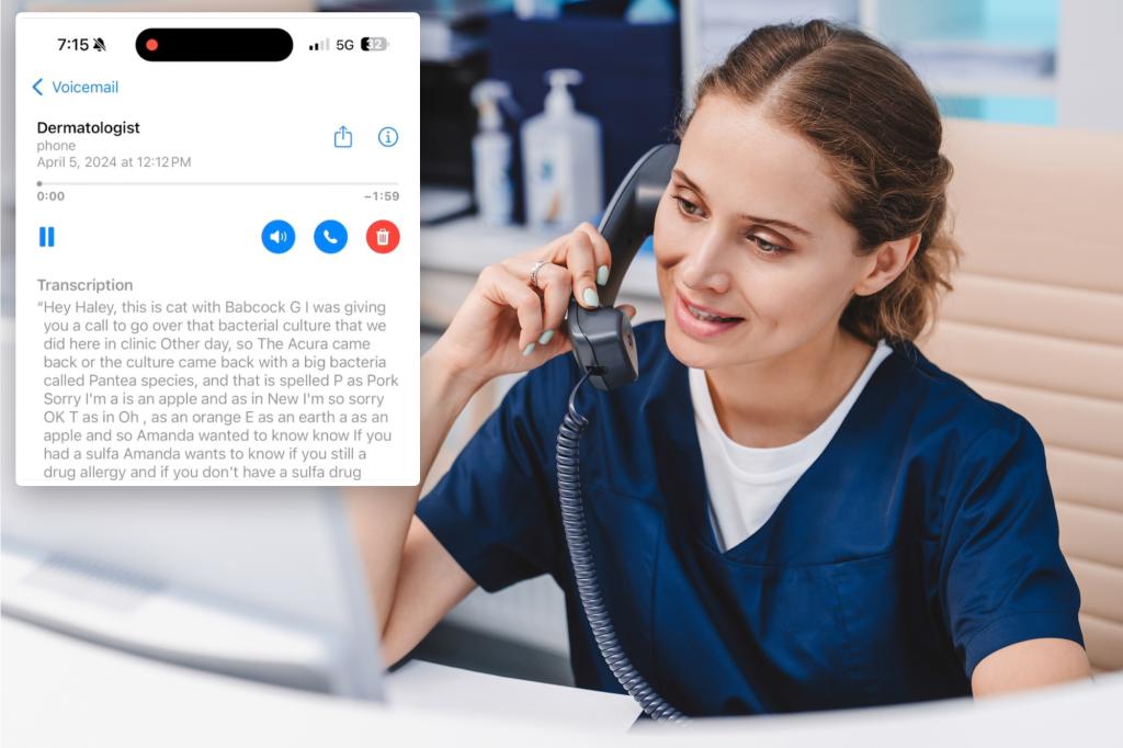 Patient receives a funny voicemail from the doctor's office that has the receptionist laughing too: 'I'm so sorry'