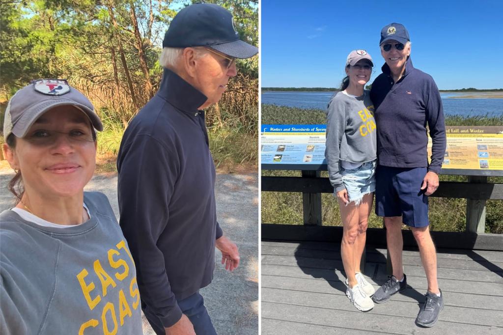 Photos of Joe Biden smiling with his daughter Ashley, amid false online rumors about Trump's health