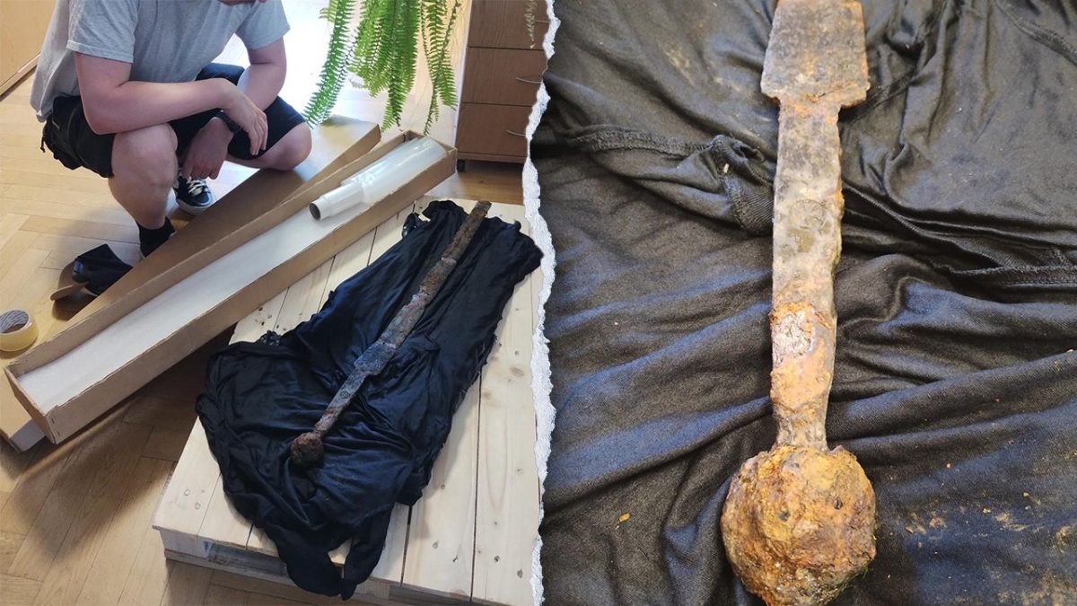 Polish fisherman finds ancient sword from the era when Warsaw was founded.