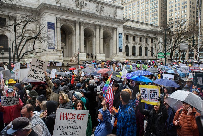 Protesters march on 5th Avenue