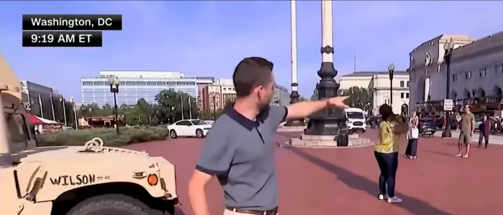 Reporter acknowledges that Trump’s efforts in Washington, D.C. are reducing loitering at Union Station.