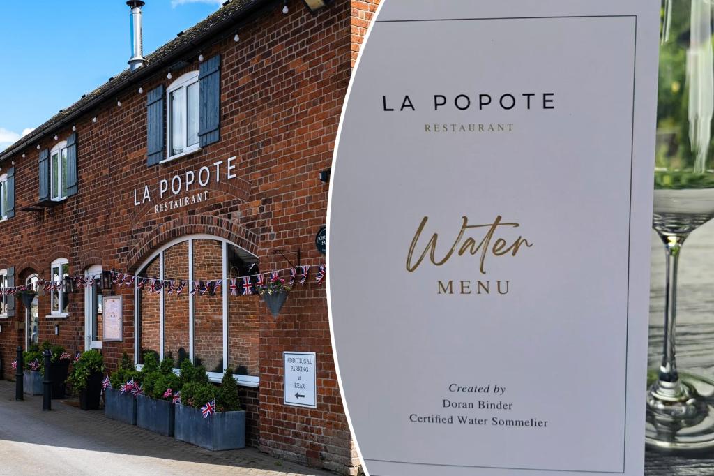 Restaurant recognized by Michelin introduces menu featuring only bottled water