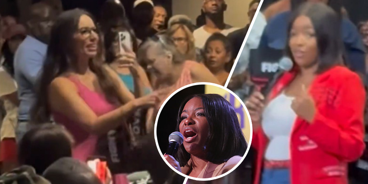 Sara Gonzales disrupts Jasmine Crockett's town hall