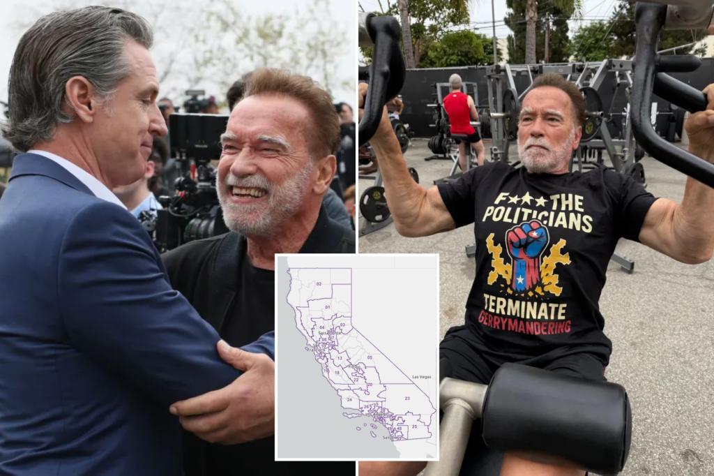 Schwarzenegger mocks Newsom with a message aimed at the Democratic redistricting efforts
