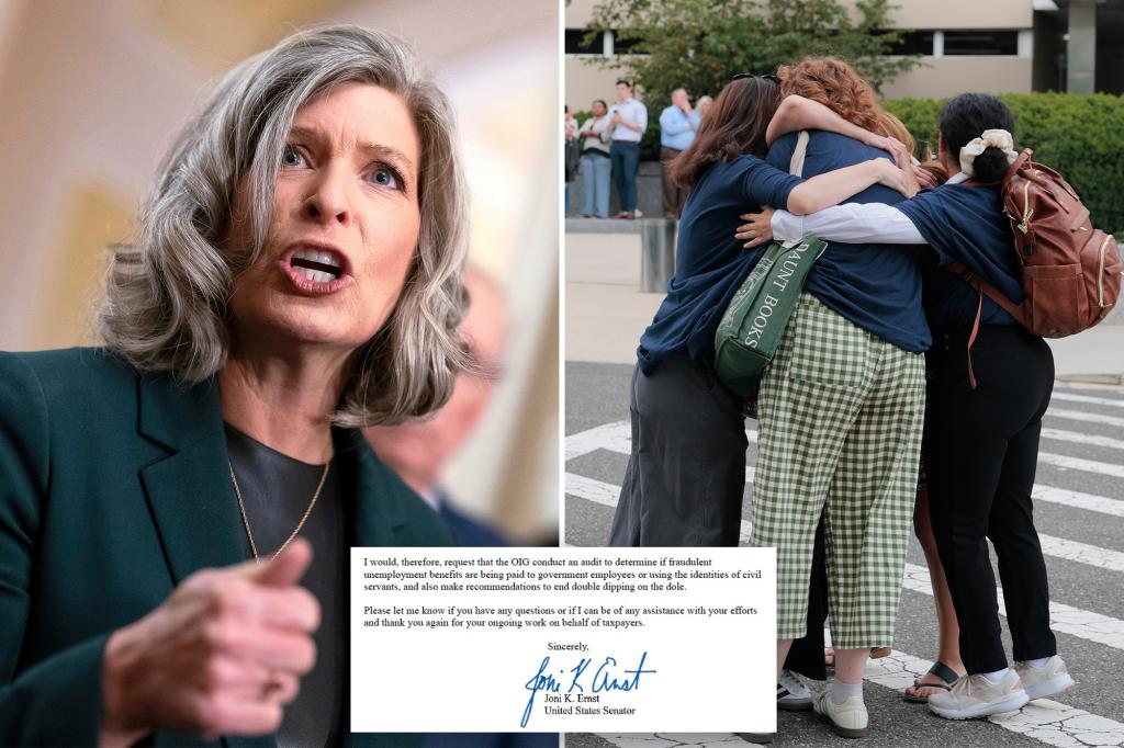Sen. Joni Ernst calls for an investigation into federal misuse of unemployment benefits after five individuals received over $400K.