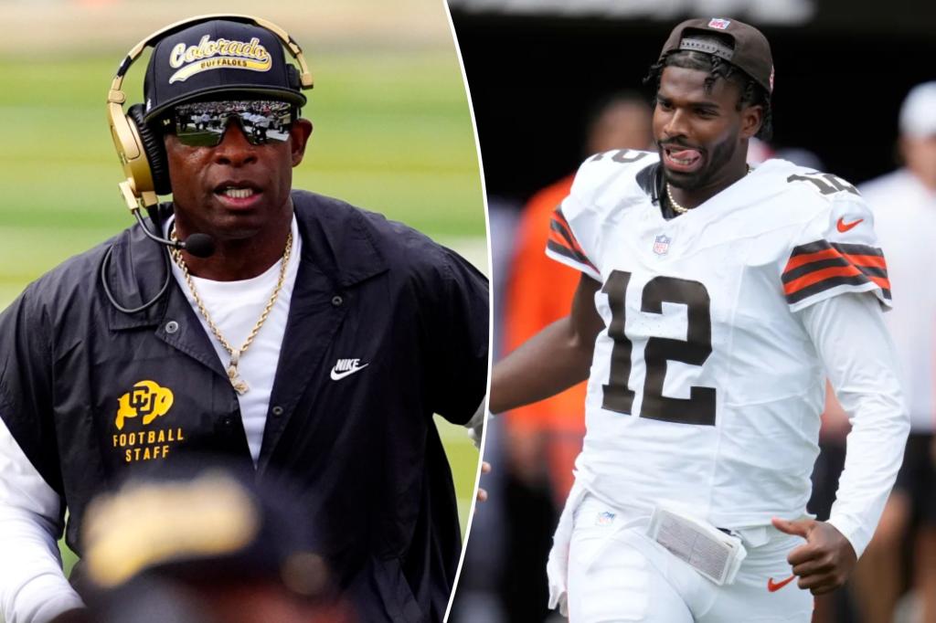 Shedeur Sanders praises his father Deion after Colorado's challenging Week 1 defeat.