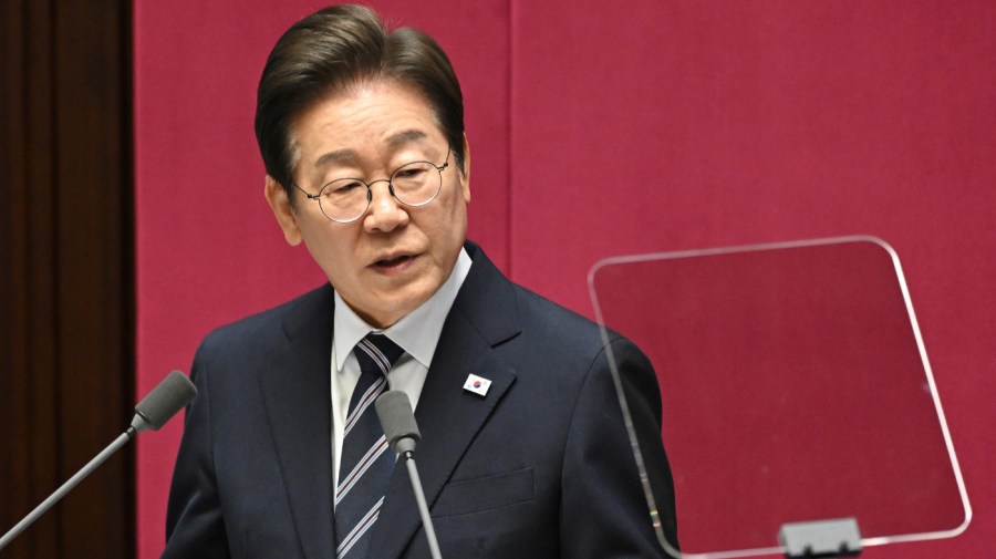 South Korea's president critical of the U.S. is visiting Washington.