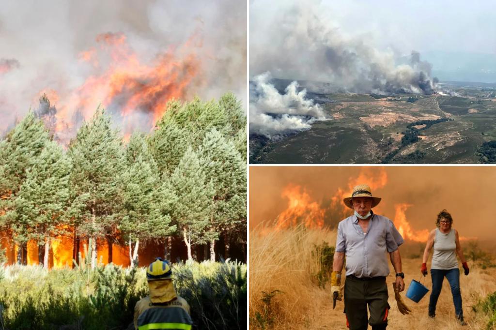 Spain, Portugal, and Greece fight wildfires during a heatwave