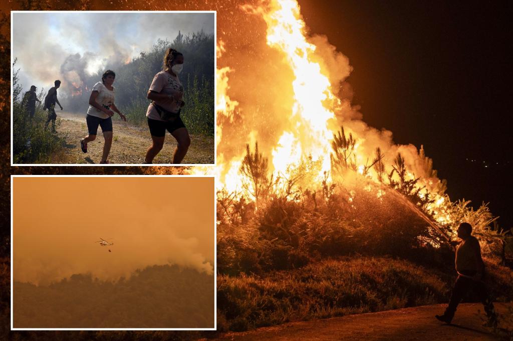Spain sends troops to fight 20 large wildfires nationwide as a heat wave impacts southern Europe.