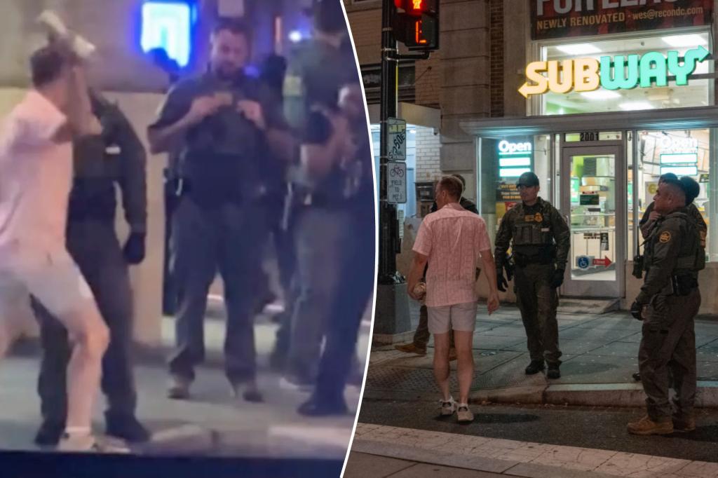 Stunning video captures federal agents re-arresting Subway sandwich worker after he hit an officer with a hero in DC