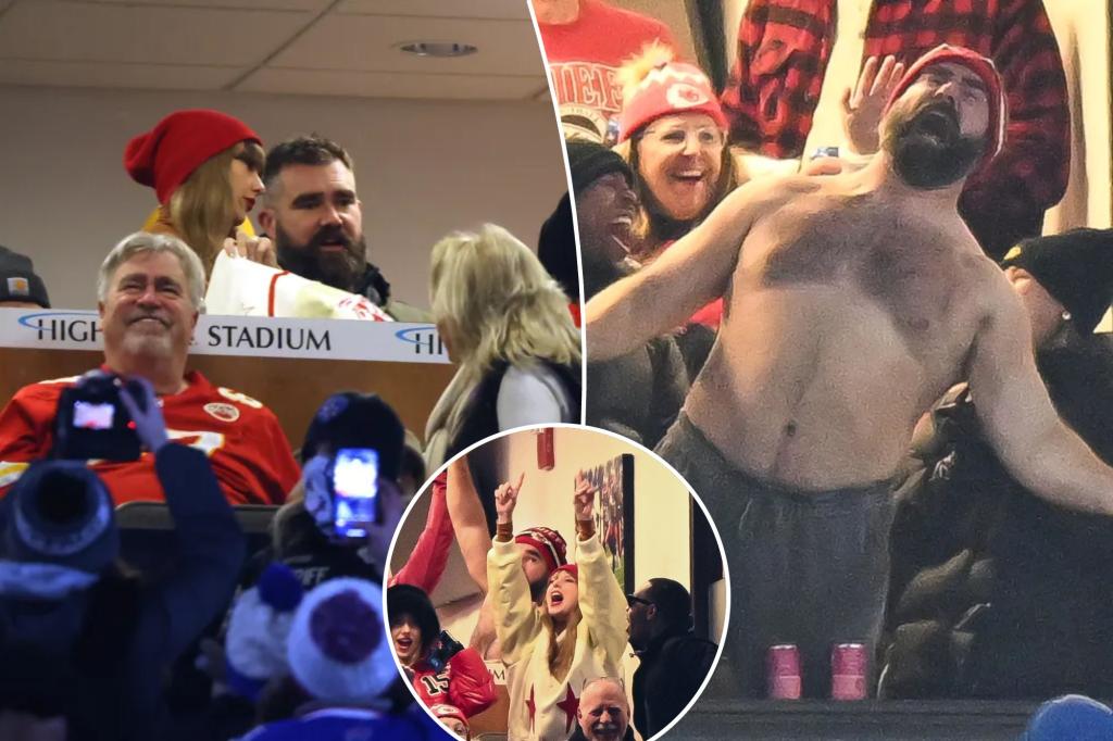 Taylor Swift shares her initial thoughts on Jason Kelce at the Chiefs-Bills game