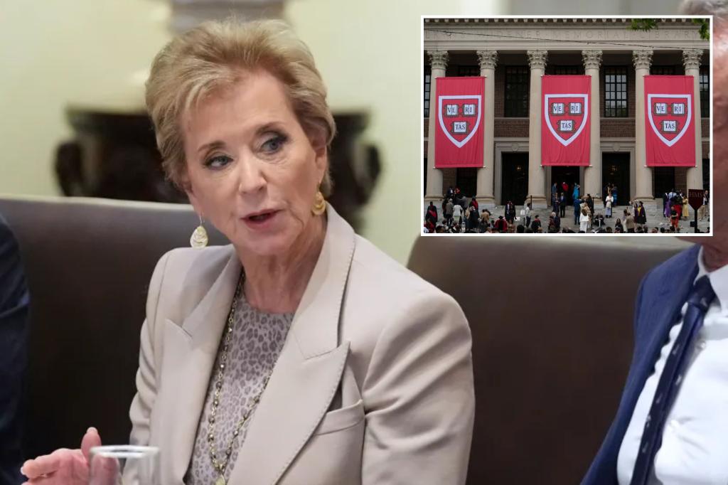 Trump calls on McMahon to demand at least $500 million from Harvard.