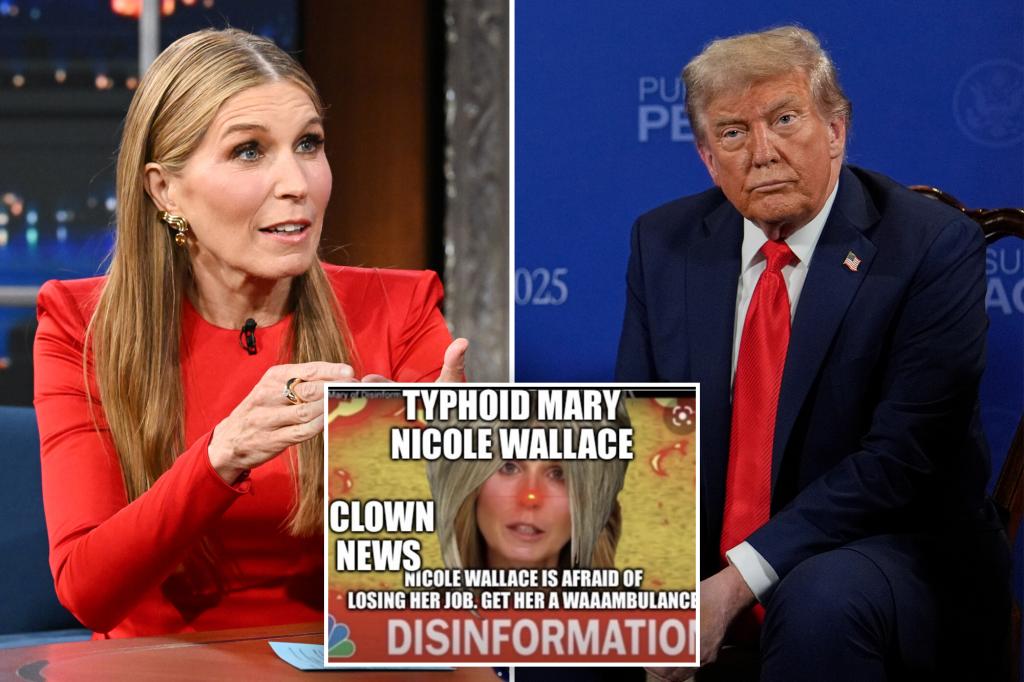 Trump criticizes Nicolle Wallace as a 'loser' with 'low ratings' and suggests she will be let go.