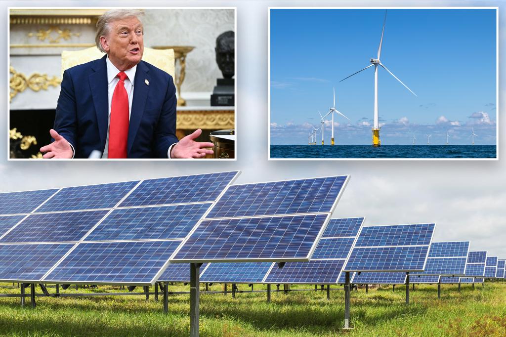 Trump promises a federal ban on wind and solar projects as energy costs rise