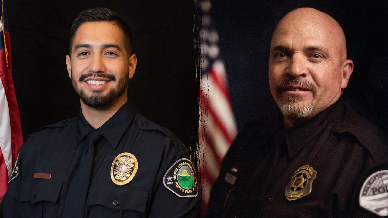 Two police officers in Utah who died while attending to a domestic disturbance have been identified.