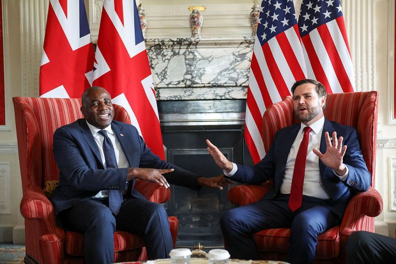 Vance travels to the UK to talk about international conflicts, family issues, and other topics with the British Foreign Secretary.