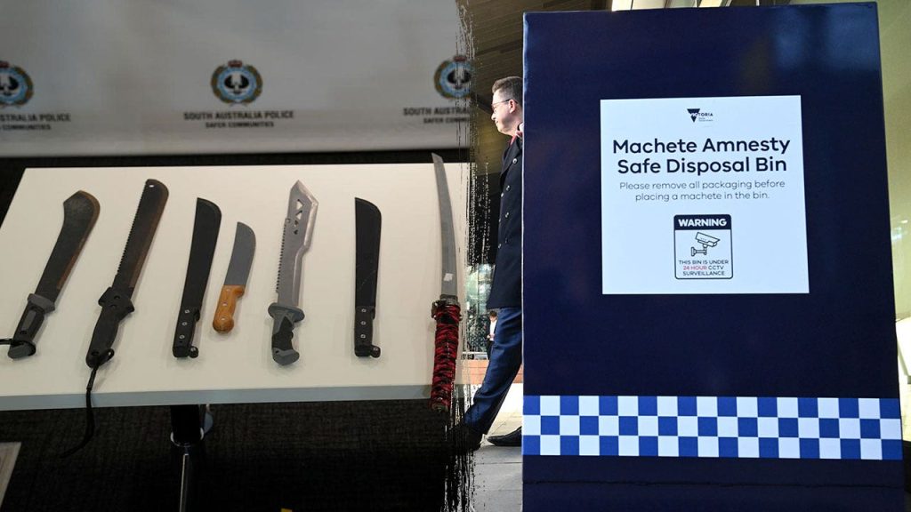 Victoria in Australia introduces a period for machete amnesty before a ban on the weapon takes effect