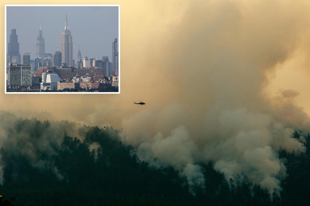 Wildfires in Canada lead to air quality warning in New York