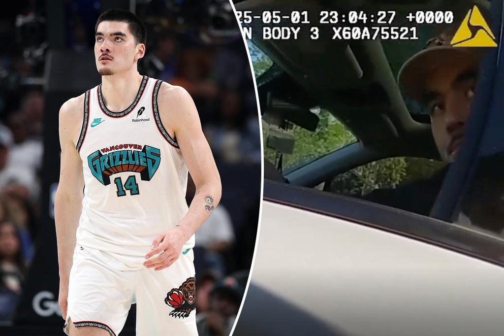 Zach Edey of the Grizzlies reprimanded by police for speeding over 100 mph in a video.