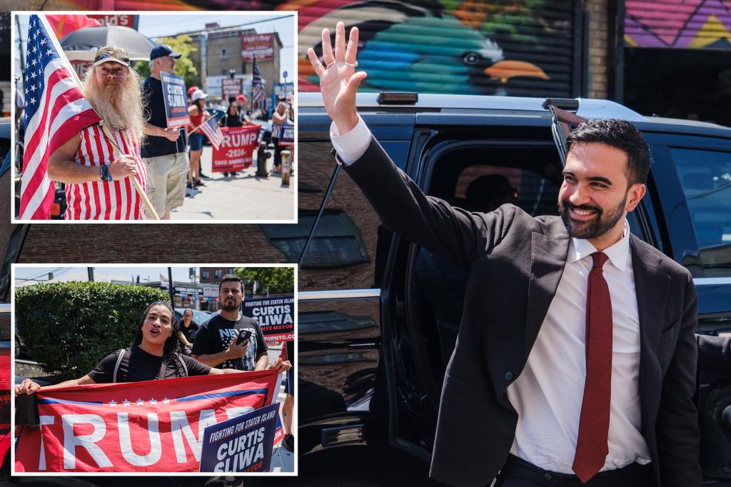Zohran Mamdani met with backlash as he visits Staten Island on his anti-Trump tour.