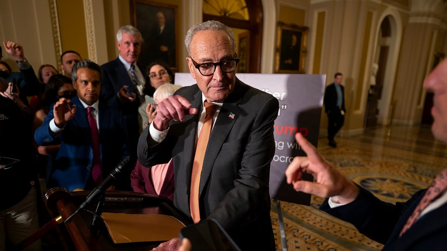 Schumer criticizes the GOP funding bill as completely partisan.