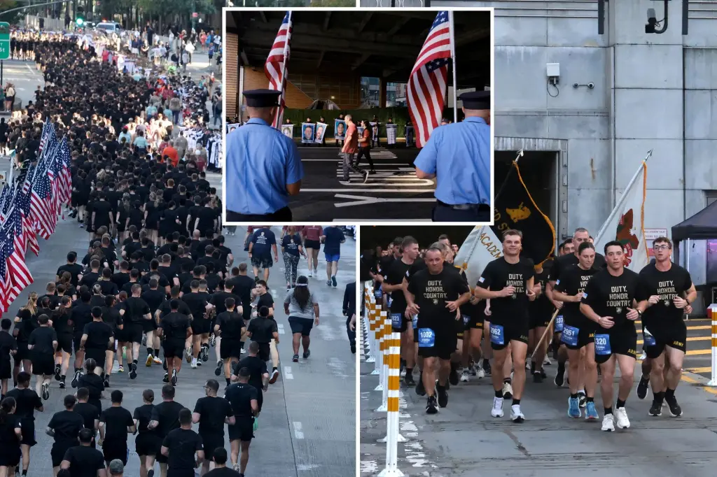 30,000 runners honor a fallen hero by following their route in the NYC Tunnel to Towers race, raising millions.