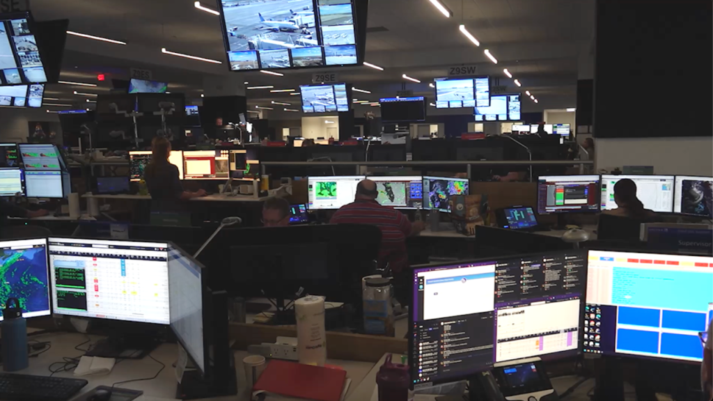 A look at United Airlines' round-the-clock operations center in Chicago that oversees daily flights.
