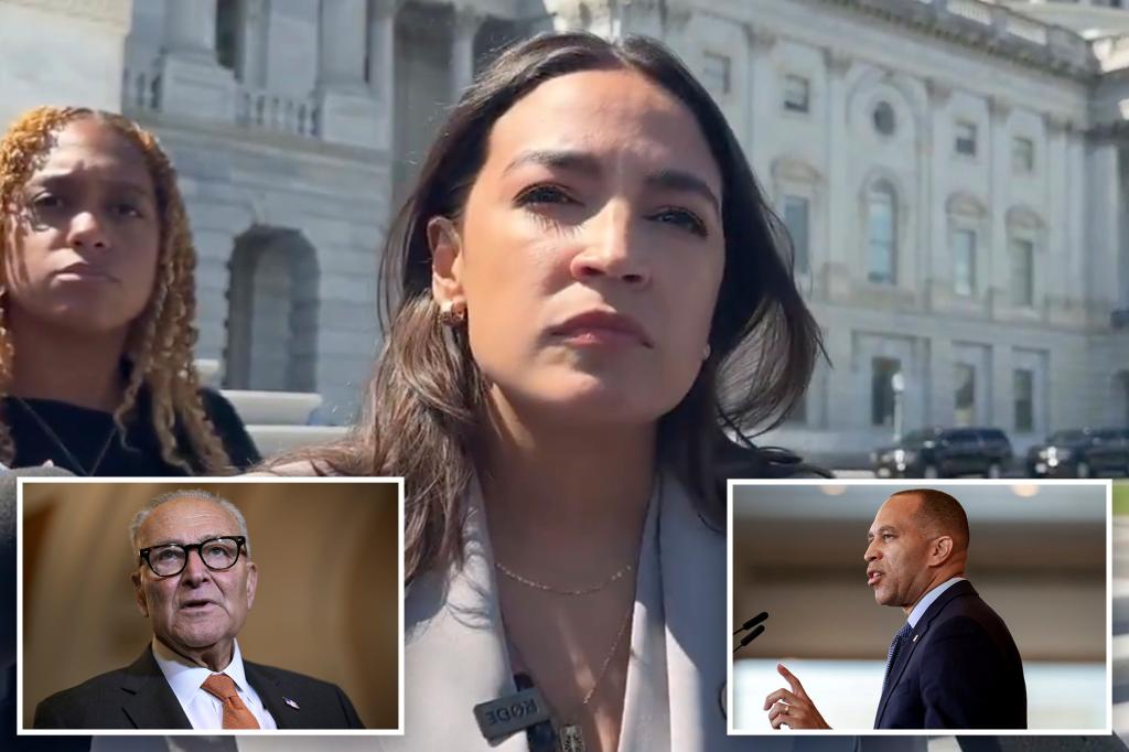 AOC criticizes leading Democrats Schumer and Jeffries for not supporting socialist Zohran Mamdani in the NYC mayoral election.