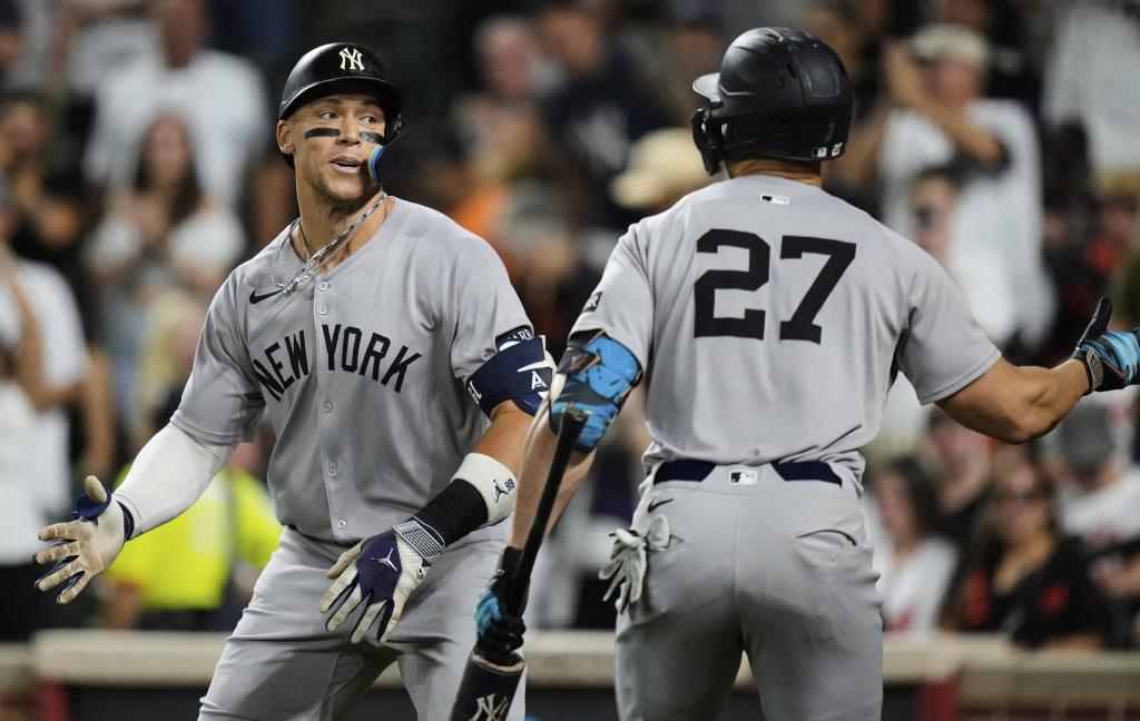 Aaron Judge and Giancarlo Stanton hit home runs as the Yankees defeat the Orioles.