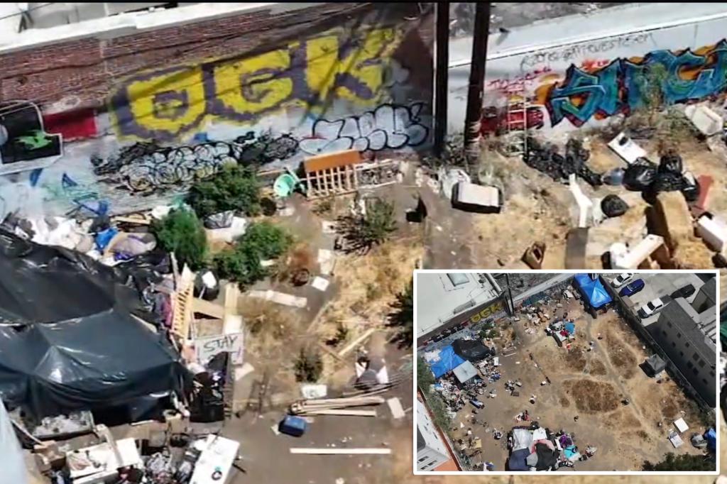 Anger rises among LA residents over large homeless camp featuring a tennis court, BBQ area, and garden