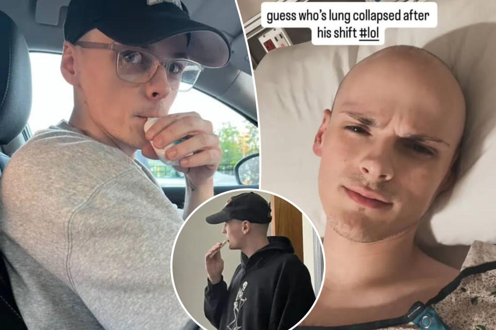 Apparently 'healthy' young man experiences lung collapse after almost ten years of vaping