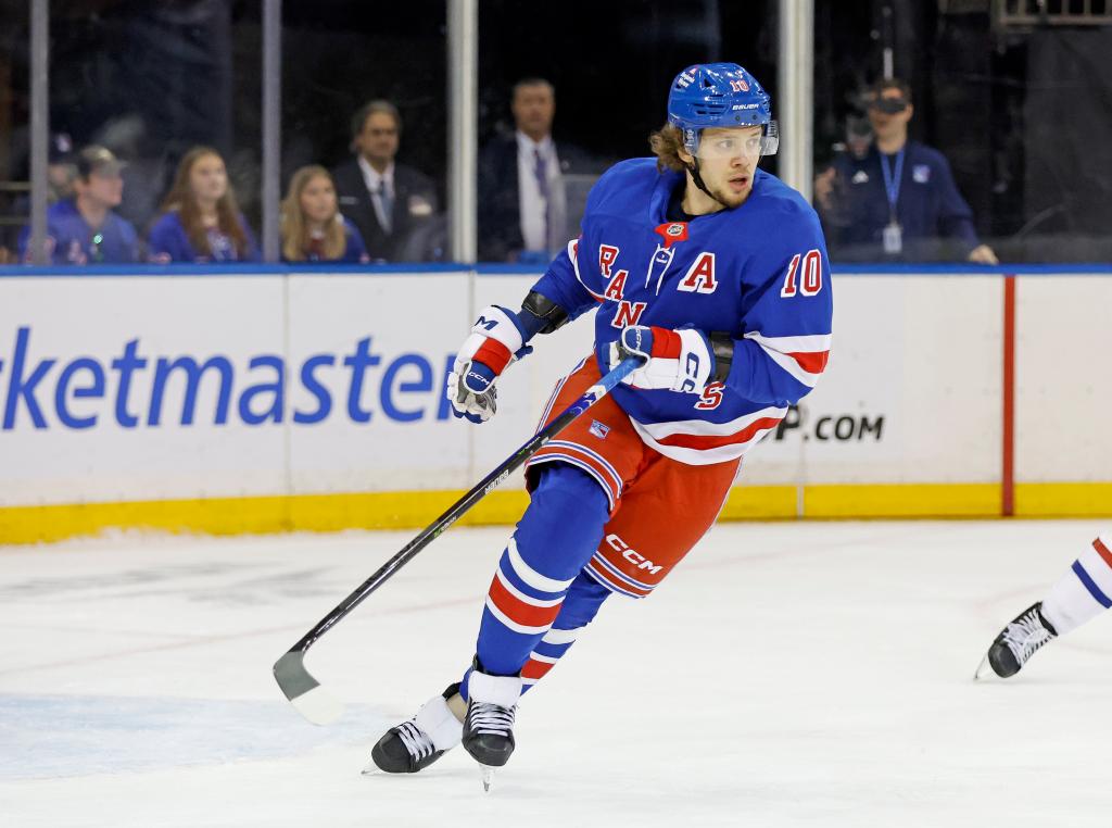Artemi Panarin is back at Rangers practice following his injury.