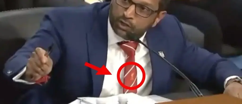 As fireworks lit up the sky, people were intrigued by Kash Patel's tie.