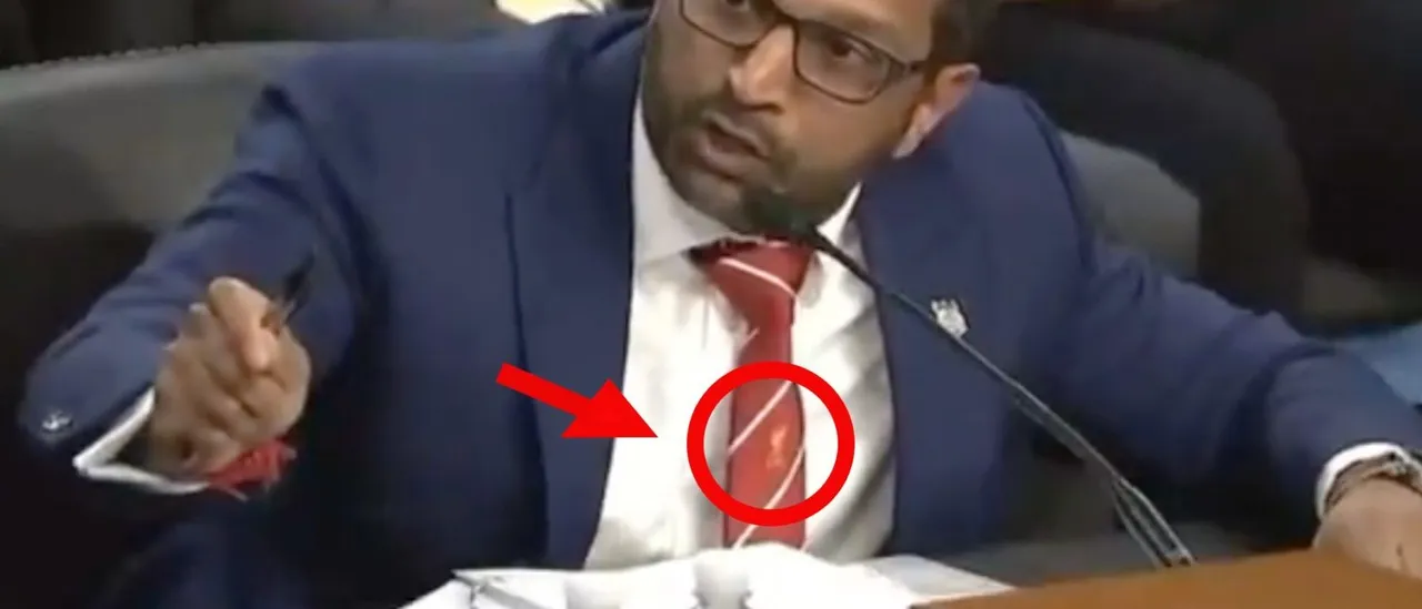 As fireworks lit up the sky, people were intrigued by Kash Patel's tie.
