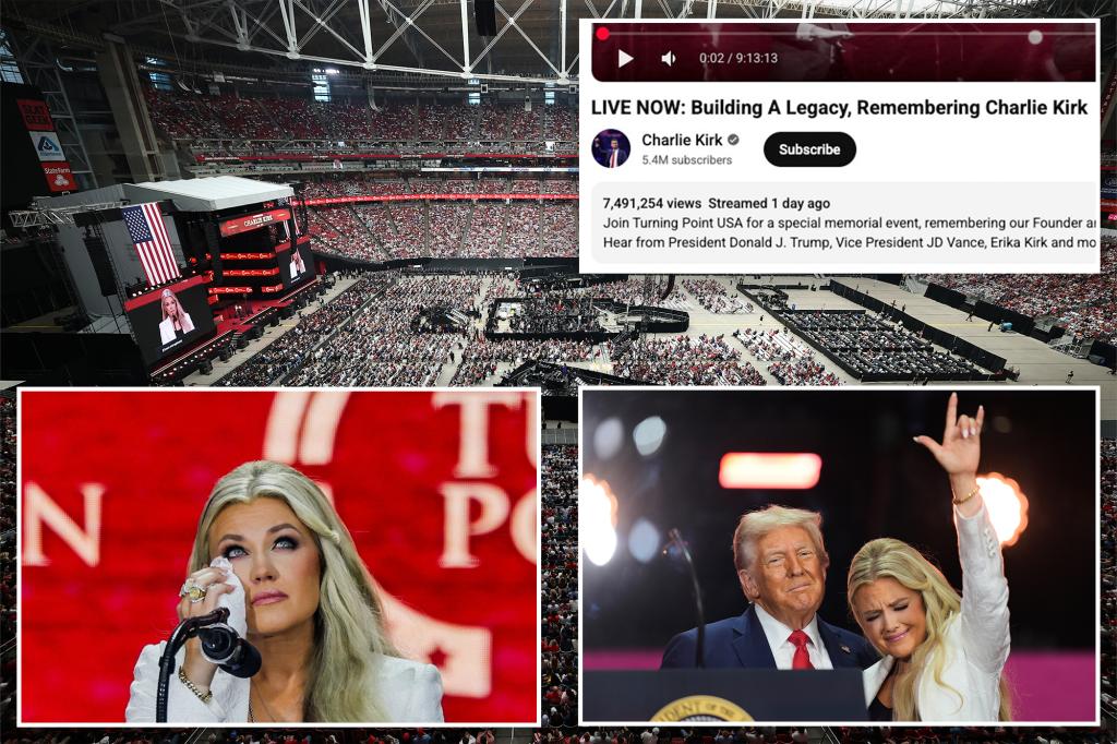 At least 20 million people viewed the Charlie Kirk memorial.