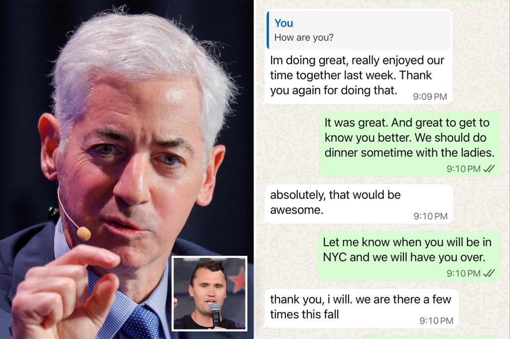 Bill Ackman reveals Charlie Kirk's messages to clarify Israel blackmail accusations from Candace Owens