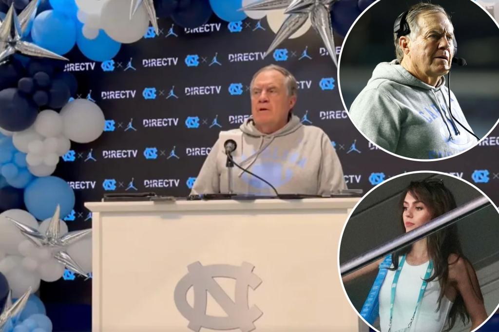 Bill Belichick ends rough UNC start with an uncomfortable press conference full of balloons