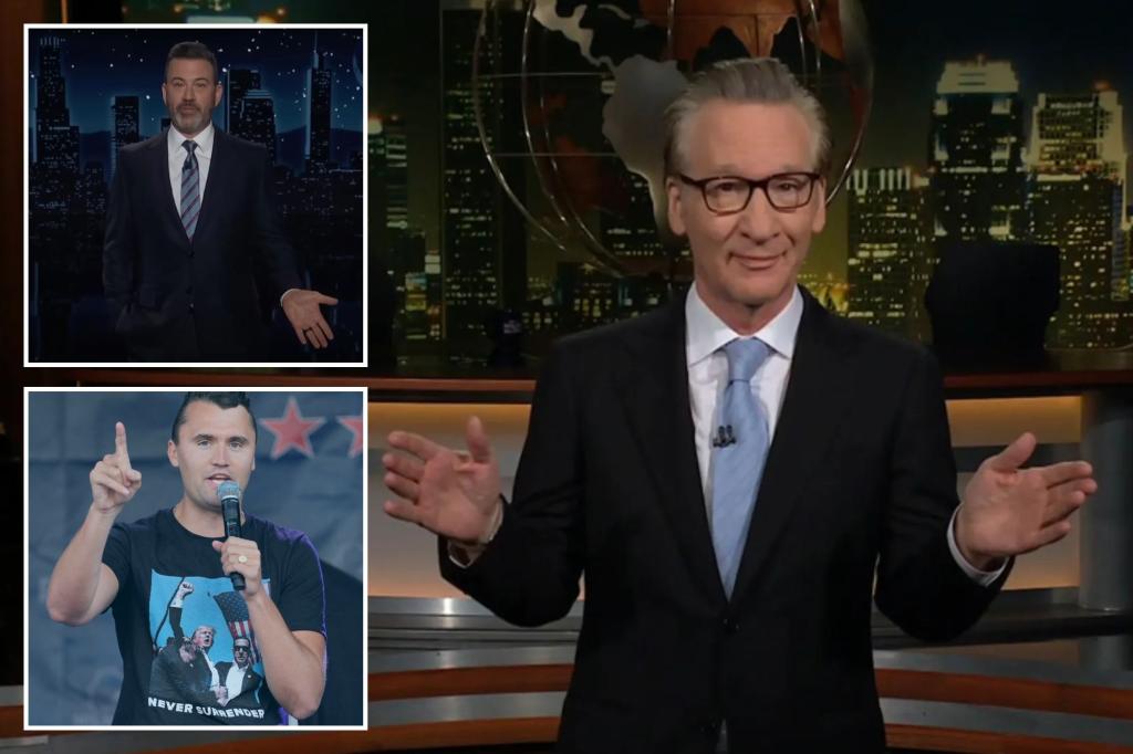 Bill Maher claims Jimmy Kimmel was incorrect to imply that Charlie Kirk's attacker backed MAGA, while criticizing his former network for the suspension.