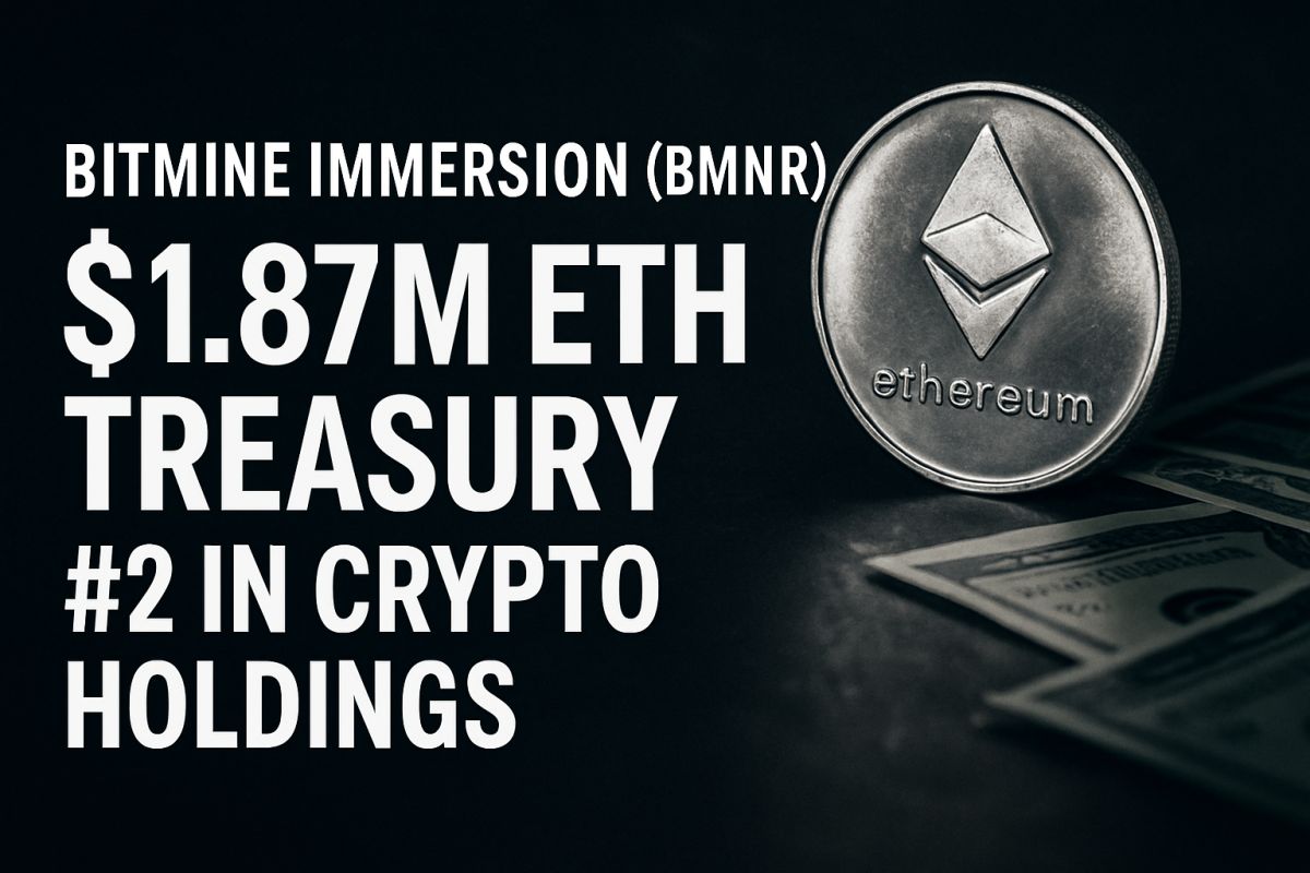 BitMine Gathers 1.87 Million Ethereum Tokens Valued at $8.98 Billion in a Major Strategy