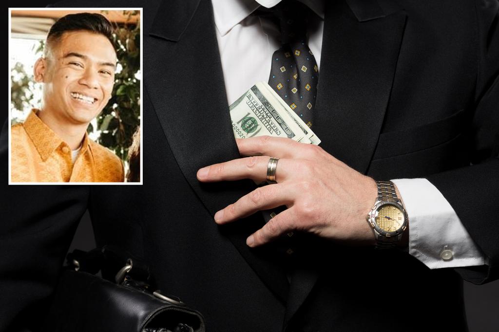 Business executive acknowledges he took $1.6 million for his wedding, luxury vacations, and an unsuccessful venture.
