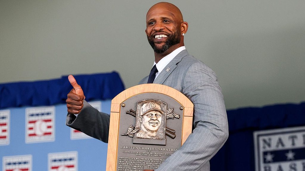 CC Sabathia marks his induction with the support of his family