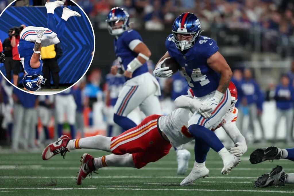 Cam Skattebo shines as one of the few positives in a struggling Giants offense