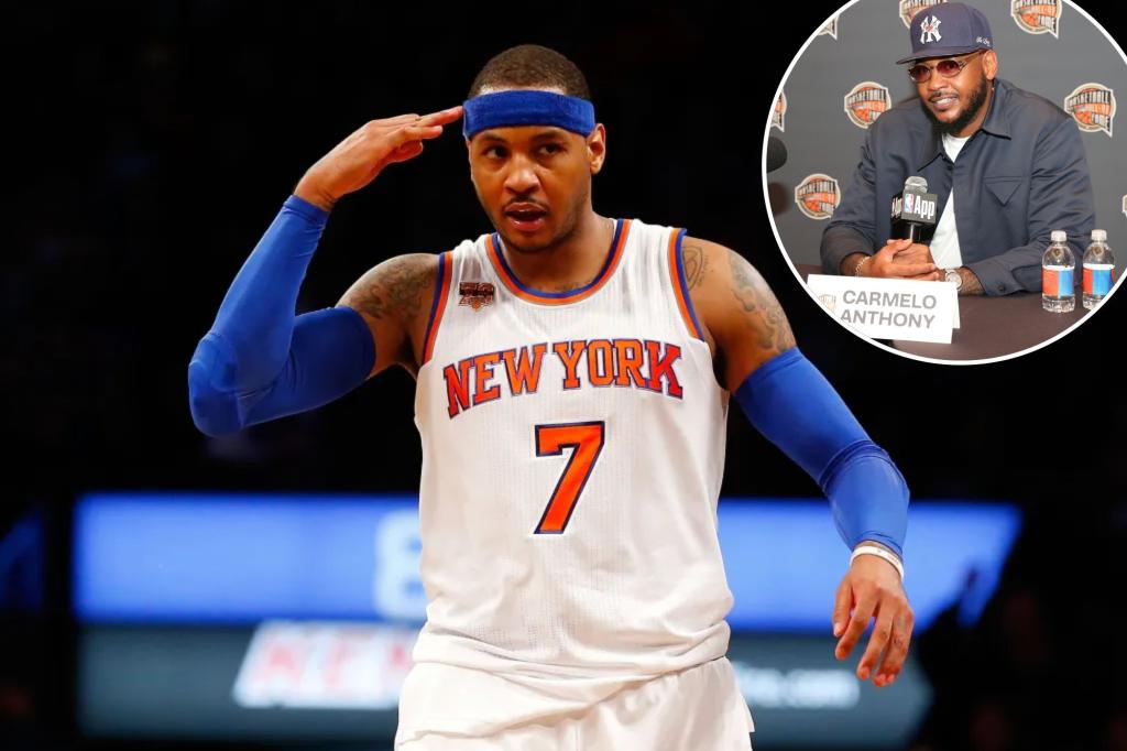 Carmelo Anthony prepares as the Hall of Fame calls