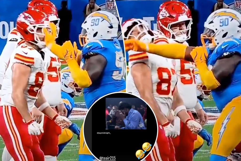 Chargers player Teair Tart pokes fun at Travis Kelce after surprising encounter with Chiefs star