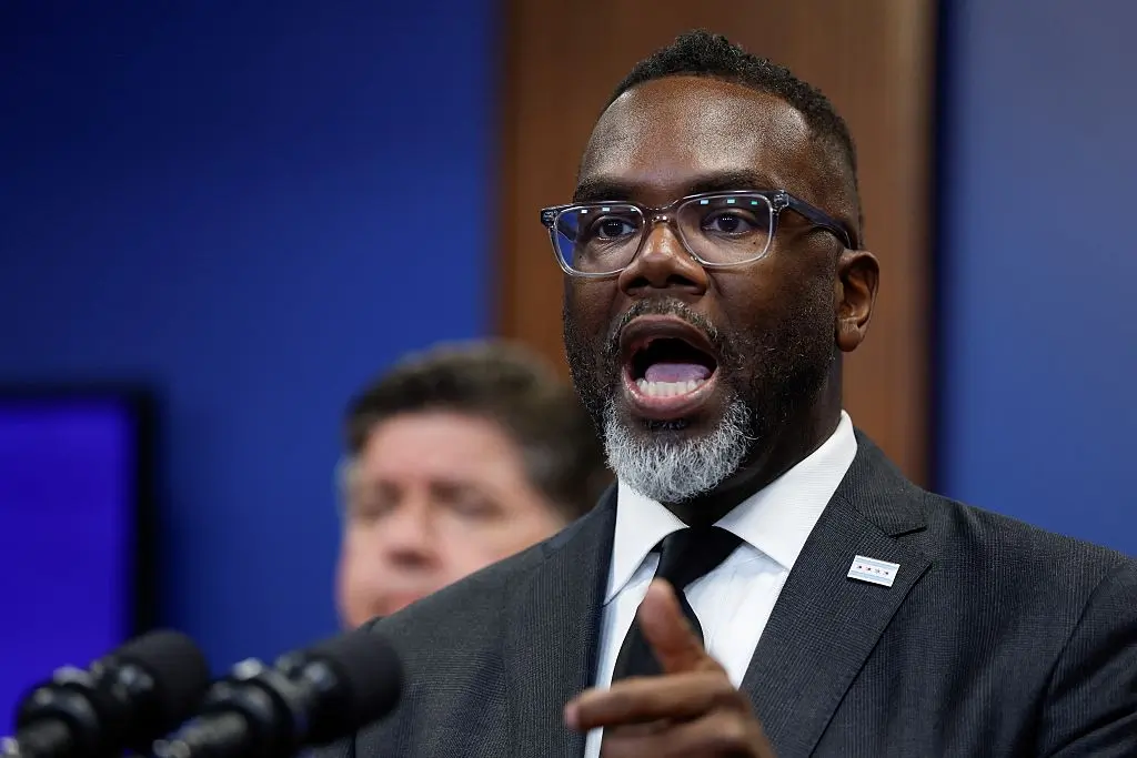 Chicago Mayor Brandon Johnson attributes the city's gun violence problem to 'red states'